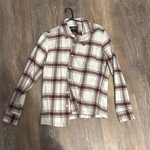 Hollister men’s small flannel red white and gray brand new
